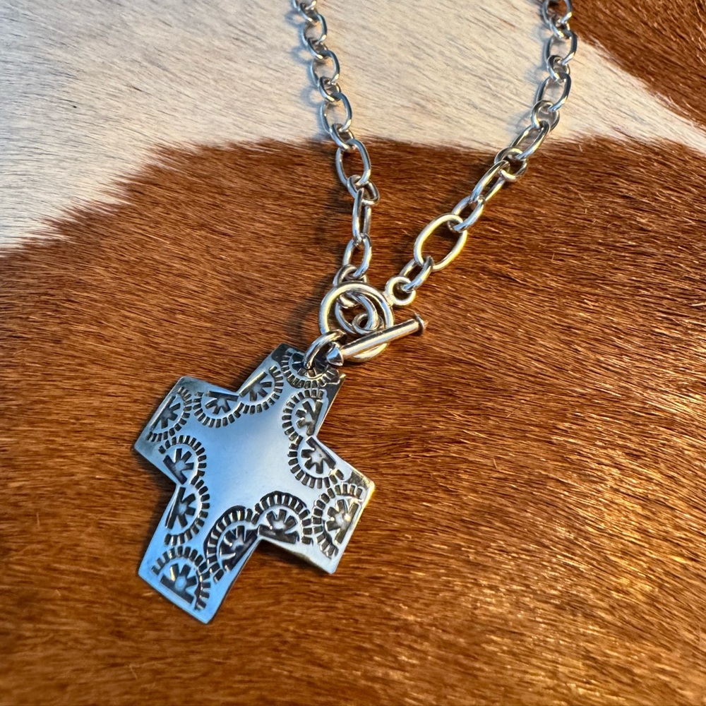 Silpada SilverToggle Southwestern Cross Pendant Necklace - Picture 2 of 5